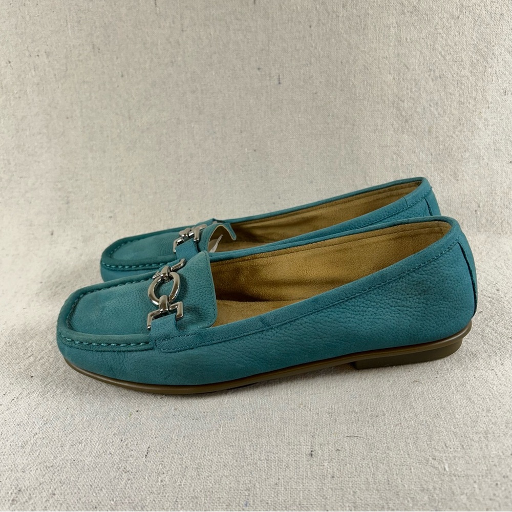 Aerosoles Women’s 7.5 Teal Leather Loafer - Picture 6 of 11